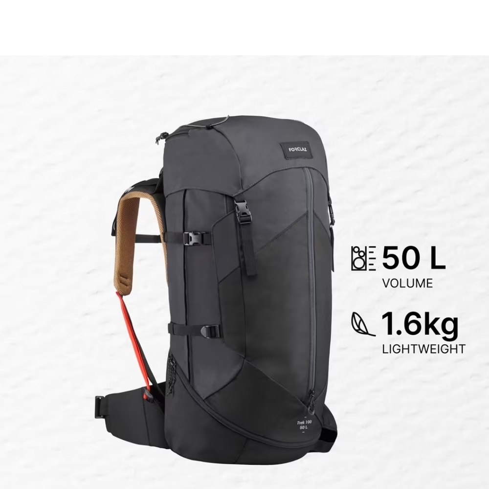 Sleek Black Urban Backpack with 50L Capacity